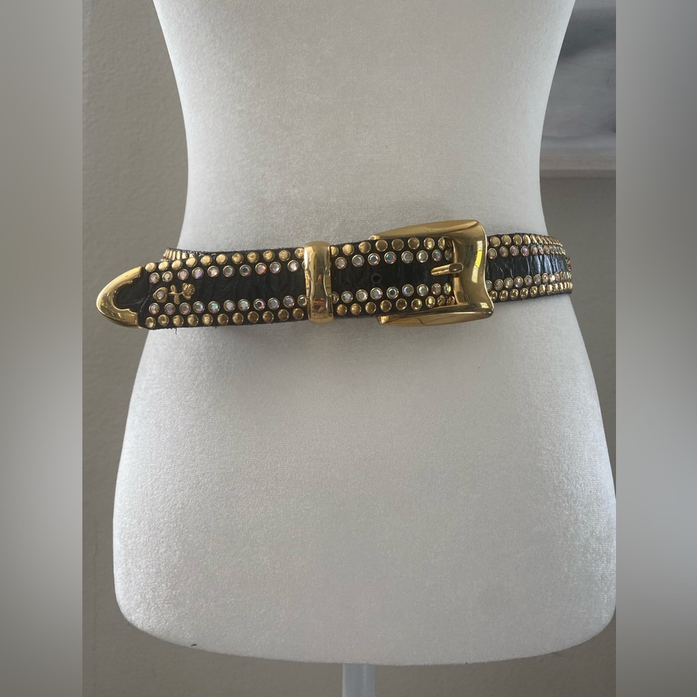 🔥🔥🔥Kippys Black Belt with Gold Buckle and Iridescent Studs🔥🔥🔥